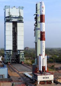 The PSLV C-16 on its launch pad on Sriharikota. Image: ISRO